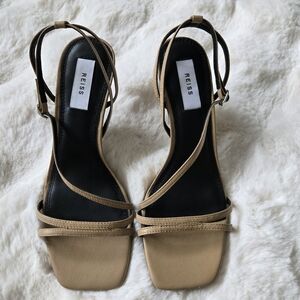 Reiss Bali Strappy Sandals In Biscuits Size 37